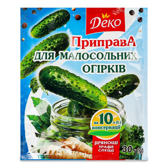 Приправа Деко для малосольних огірків 30 г (4820076016417)