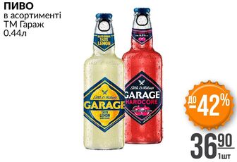 ПИВО в асортименті ТМ Гараж 0.44л