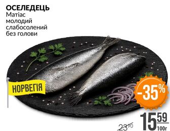ОСЕЛЕДЕЦЬ Матіас молодий слабосолений без голови