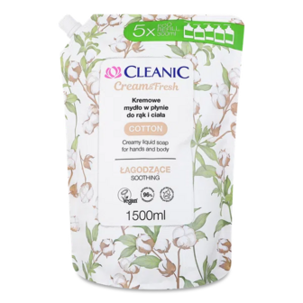 Крем-мило рідке Cleanic Cotton для рук і тіла (1,5л)