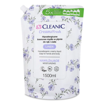 Крем-мило рідке Cleanic Linen для рук і тіла (1,5л)
