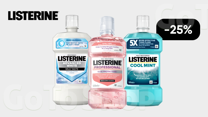 -25% на засоби LISTERINE