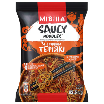 Вермішель Мівіна Saucy Noodles із паростками бамбуку зі смаком Теріякі швидкого приготування 92,5г