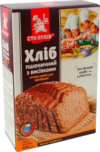 Суміш Сто Пудів Хліб пшеничний з висівками для випікання 426 г