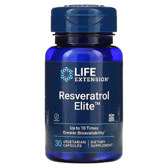 Ресвератрол, Resveratrol, Life Extension, 100 мг, 30 вегетаріанських капсул