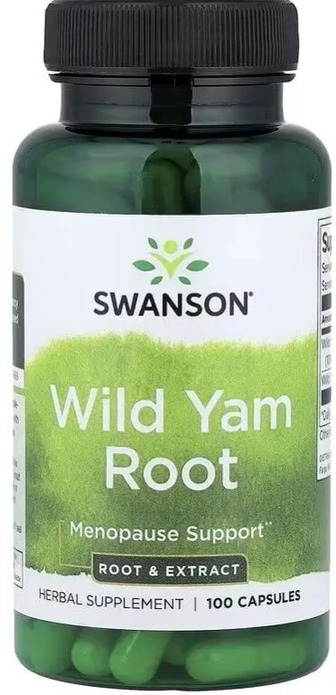 Дикий Ямс, Wild Yam Root, Swanson, 100 капсул