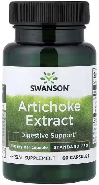 Артишок, 250 мг, Artichoke Extract, Swanson, 60 капсул