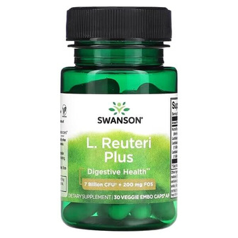 Пробіотики (ацидофільні лактобактерії), L. Reuteri Plus, Swanson, 30 вегетаріанських капсул з ЕМБО