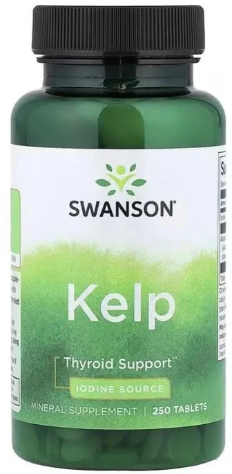 Водорості, Kelp, Swanson, 250 таблеток