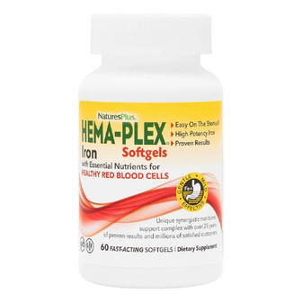 Комплекс з залізом Hema-Plex Iron Nature's Plus 60 м'яких желатинових капсул