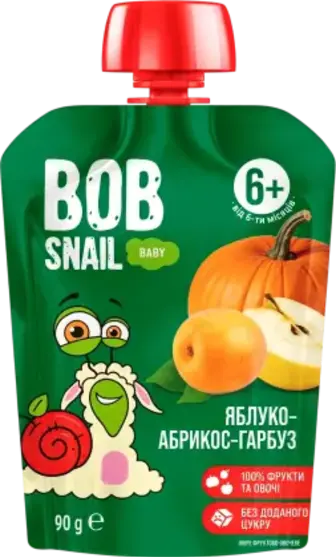 Пюре Bob Snail Яблуко-абрикос-гарбуз 90 г