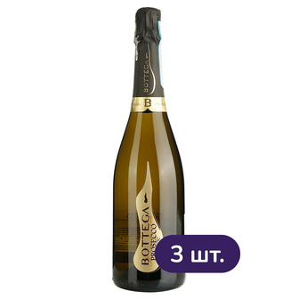 Вино ігристе Bottega Vino dei Poeti Prosecco Brut, біле брют 11% 2.25 л (3 шт. х 0.75 л)