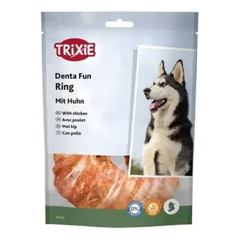 Ласощі для собак Trixie Denta Fun Ring 20 см 225 г - курка