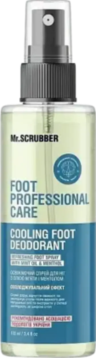 Спрей для ніг Mr.Scrubber Foot Professional Care з олією м'яти та ментолом освіжаючий 100 мл
