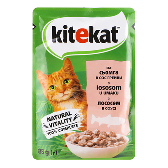 Корм д/кот. пауч Kitekat Лосось соус 85г