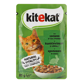 Корм д/кот. пауч Kitekat Крол. соус 85г