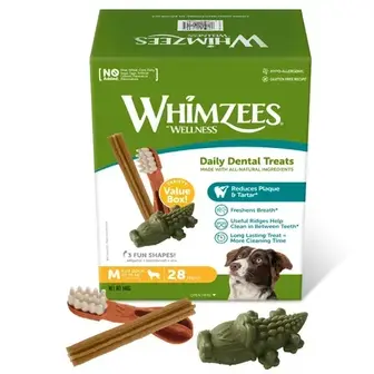 Ласощі для собак Whimzees Wellness Daily Dental Treats Variety Value Box М 28 шт 840 г