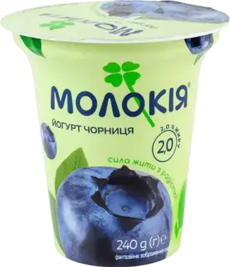 Йогурт Молокія Чорниця 2% 240 г