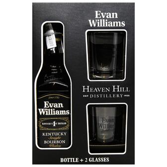 Бурбон Evan Williams Black (у коробці з 2 келихами) 0,75 л
