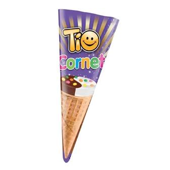 Вафельний ріжок Tio Cornet зі смаком лісового горіха та кольоровим драже 25гр