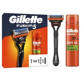 Набір подар. Gilette Fusion система д/гоління 5 лез, гель д/гоління 200мл
