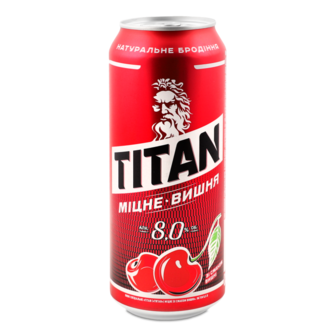 Пиво спеціальне з смаком вишні 8% 0,5л ж/б Titan
