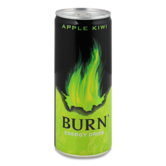 Напій енергетичний безалкогольний Apple-kiwi 250мл ж/б Burn