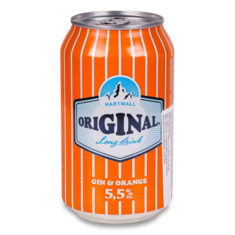 Коктейль слабоалкогольний Long Drink Gin&Orange газований 5,5% 0,33л ж/б Original