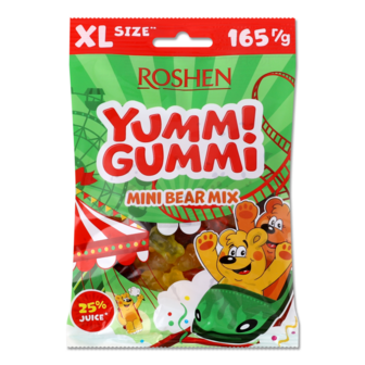 Цукерки желейні Yummi Gummi Mini Bear Mix 165г Roshen