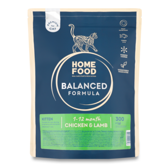 Корм д/кошенят Premium Balanced Formula Курочка та ягня сухий 300г Home Food