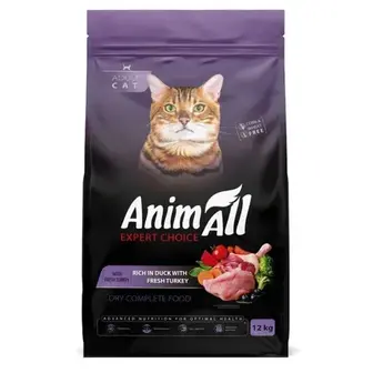 Сухий корм для котів AnimAll Adult 12 кг - індичка та качка