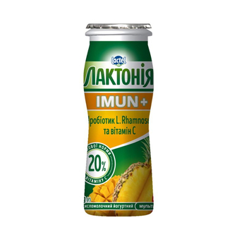Напій кисломолочний йогуртний 100 г Лактонія Імун+ мультифрукт 1,5% п/бут 