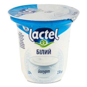 Йогурт Lactel Білий 3% стакан (230г)