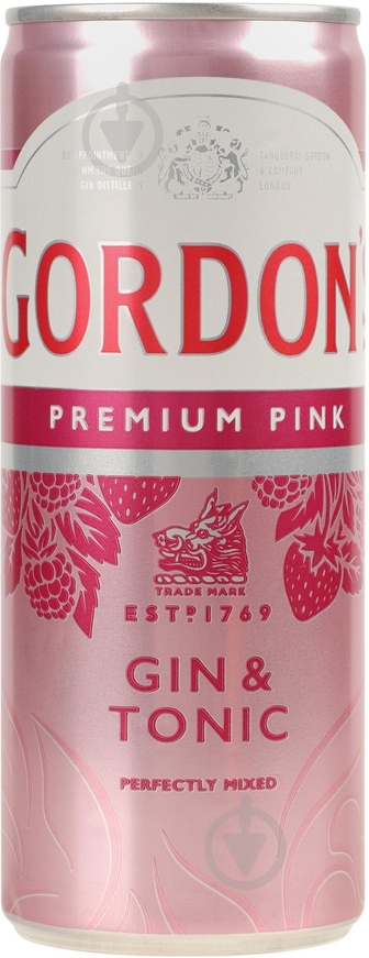 Слабоалкогольний напій Gordon’s Напій слабоалкогольний Gordon’s Pink Gin+Tonic 6,4% 0,25 л 0,25 л
