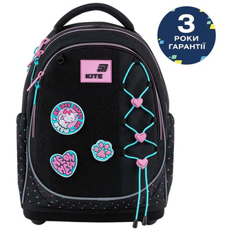 Рюкзак шкільний Kite Education K26-724S-1 Pretty Kitty Чорний 36x27х16 см 15.5 л (4063276269485)