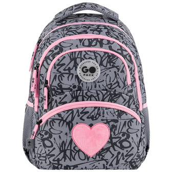 Рюкзак шкільний GoPack Education GO26-175M-4 Fluffy Heart Сірий 40x30x15 см 17 л (4063276269898)
