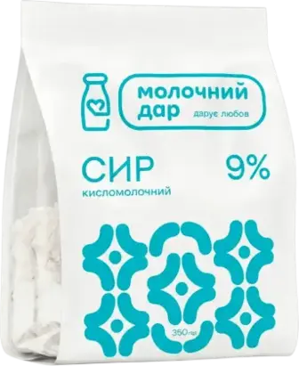 Сир кисломолочний Молочний Дар 9% 350 г
