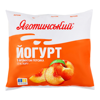 Йогурт 1,5% персик Яготин плівка 400г
