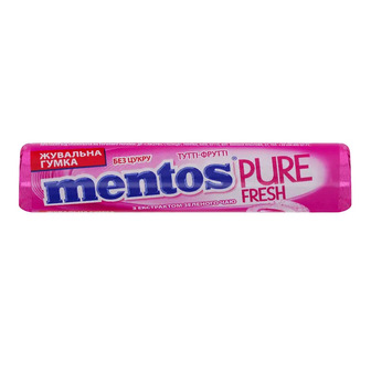 Жувальна гумка PERFETTI VAN MELLE Mentos Pure Fresh Тутті-Фрутті з екстрактом зеленого чаю 15.57 г
