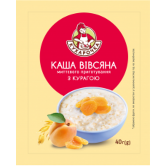 КАША ВIВСЯНА МИТТЄВОГО ПРИГОТУВАННЯ З КУРАГОЮ 40Г КУХАРОЧКА