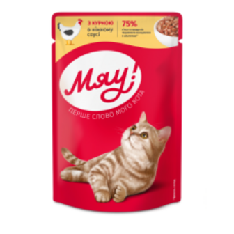 КОРМ Д/КОТ КОНС КУРКА НІЖ СОУС     85Г   МЯУ