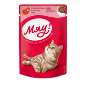 КОРМ Д/КОТ КОНС ЯЛОВИЧ НІЖ СОУС    85Г   МЯУ