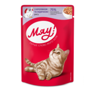 КОРМ Д/КОТIВ КОНС РАГУ КРОЛИК/ІНД 85Г    МЯУ