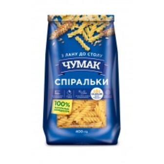 МАКАРОНИ СПІРАЛЬКИ 400Г ЧУМАК