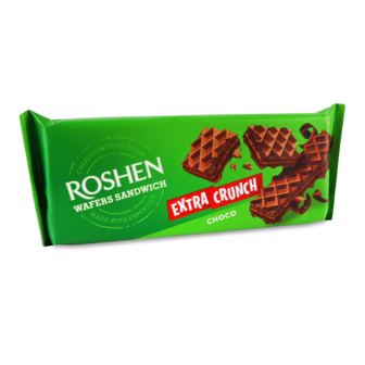 Вафлі "Wafers Sandwich Crunch" шоколадні ТМ Рошен, 142г