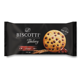 Печиво здобне пісочне "Бейкері" з шматочками глазурі ТМ Biscotti, 150г