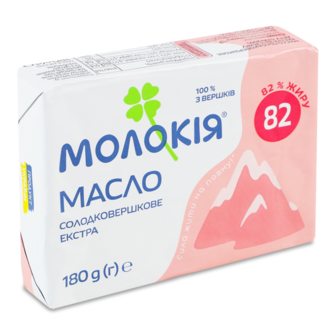 Масло "Екстра" 82% ТМ Молокія, 180г