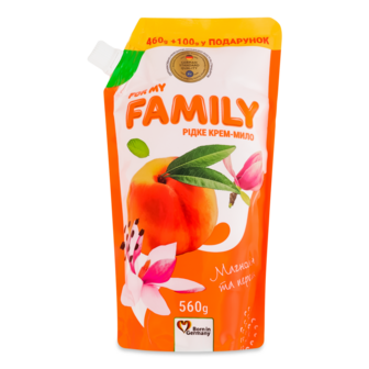 Крем-мило "Магнолія та персик" ТМ For my FAMILY, 560г