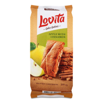 Печиво "Lovita Cake" з яблуком та корицею ТМ Рошен, 168г