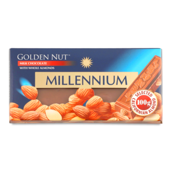 Шоколад молочний з мигдалем "Gold" ТМ Millennium, 100г